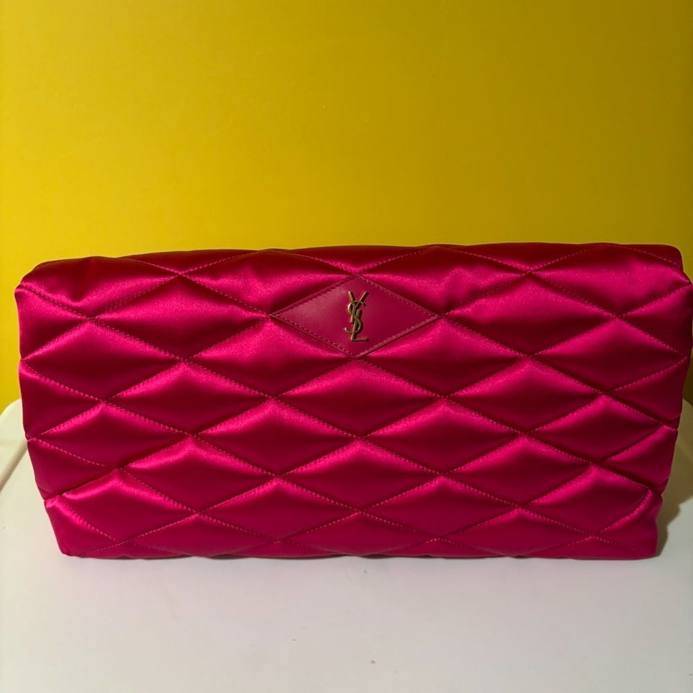 Yves Saint Laurent Hot Pink Quilted Clutch